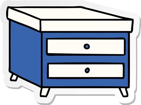 Sticker Cartoon Doodle Of A Bedside Table Vector Art At Vecteezy