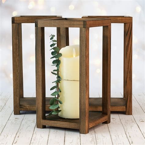 Amazon Pcs Integrated Wedding Lantern Centerpiece Rustic Wooden