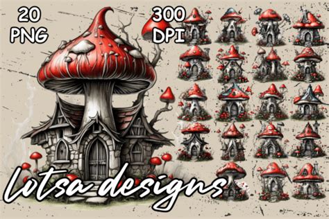 Gothic Mushrooms Graphic By Lotsa Designs Creative Fabrica