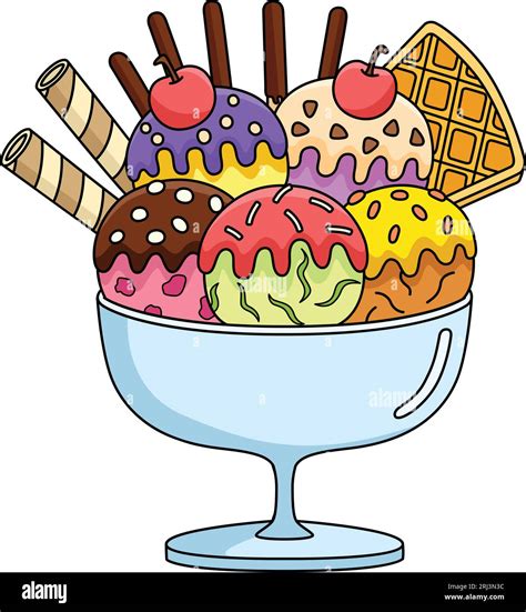 Ice Cream Cartoon Colored Clipart Illustration Stock Vector Image & Art ...