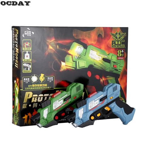 2Pcs Digital Electric Guns Toy Laser Tag With Flash Light Sounds Effect ...