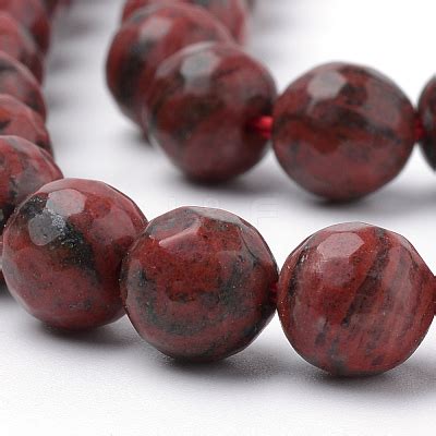 Wholesale Natural Red Sesame Jasper Kiwi Jasper Beads Strands