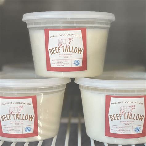 Rendered Beef Tallow Double Rafter Meats