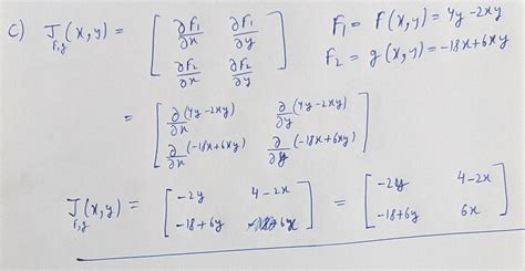 Solved Find The Jacobean Matrix C 2 Points Calculer Le Jacobien