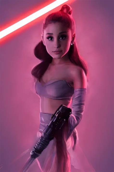 Photo Of Ariana Grande With A Red Light Saber Star Stable Diffusion