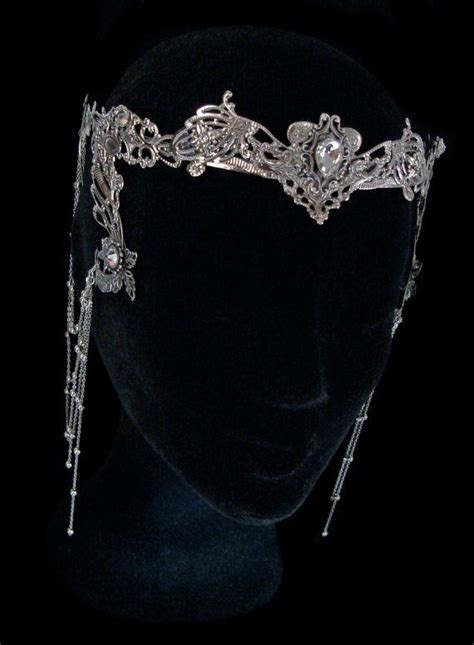 Elven Fairy Crown Circlet Tiara Crystal Diadem Medieval Fantasy Renaissance Elf Wedding Bridal