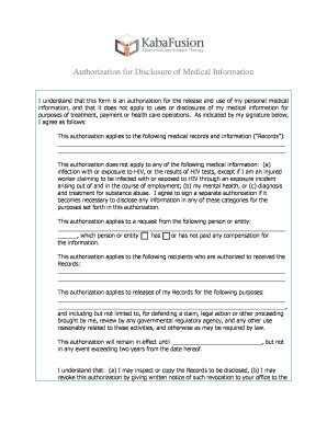 Fillable Online Patient Authorization To Release Information BFormb