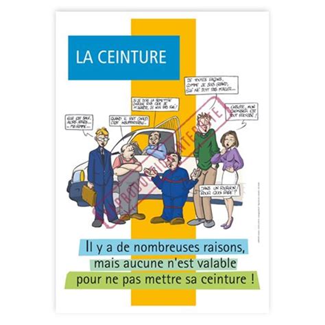 Affiche Sécurité La Ceinture Graphito Prévention