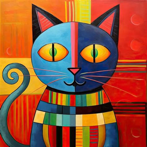 Gato En El Arte Abstracto Foto Premium