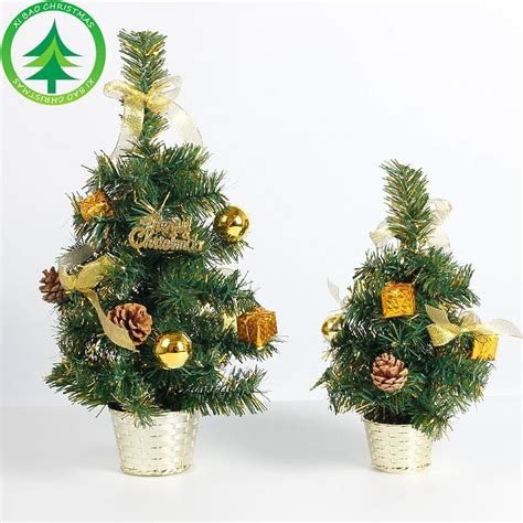 1Pcs Mini Tafelblad Kerstboom Versierd Met Ballen Grandado