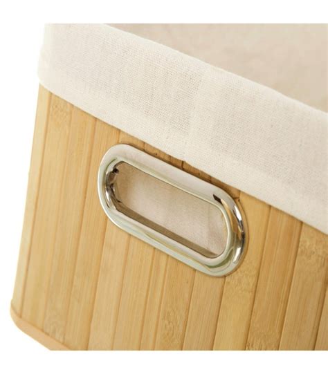 Set De 4 Paniers De Rangement Pour Salle De Bain Bambou 41x28x18cm