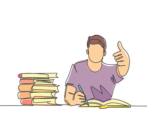 Male College Student Studying Clipart