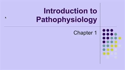 Pathophysiology Ch 1 Introduction To Pathophysiology Youtube