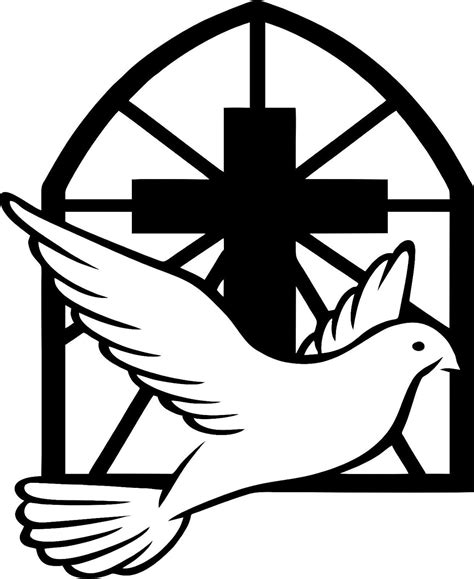 Evan Decals Religious Christian Dove By Window With Cross