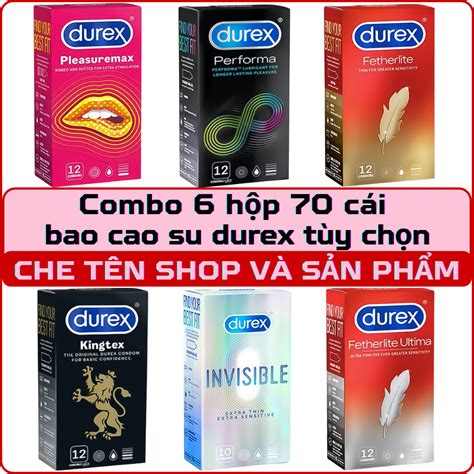 Combo 6 Hộp Bao Cao Su Durex 70 Cái Tùy Chọn Pleasuremax Invisible