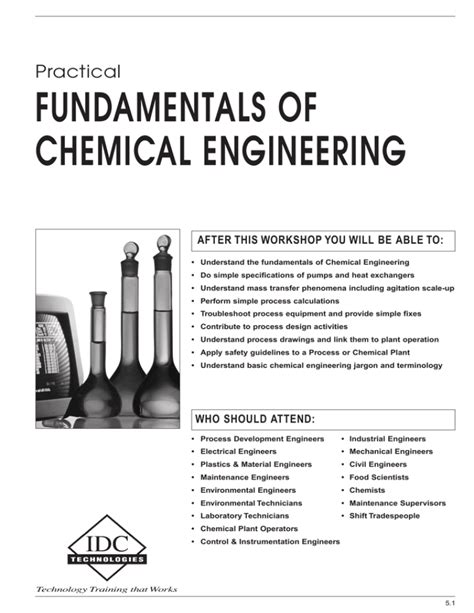 Fundamentals Of Chemical Engineering Practical After This Workshop You