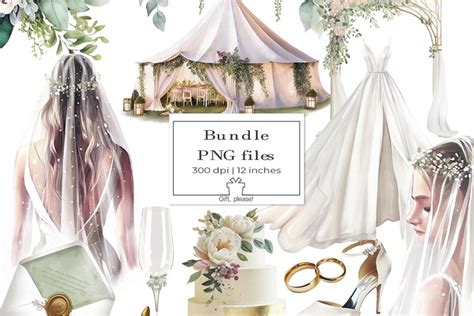 16 PNG Wedding Scene Wedding Day Clipart Bride Illustration