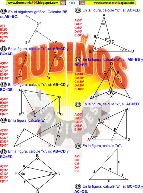 Congruencia De TriÁngulos Fichas De Geometria Para Practicar MatemÁticas De Secundaria Guia Con