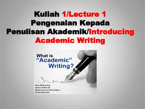 Pdf Kuliah 1lecture 1 Pengenalan Kepada Penulisan Akademik