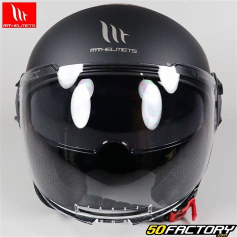 Casco Jet MT Helmets Viael SV S Solid A1 Negro Mate Y Gris