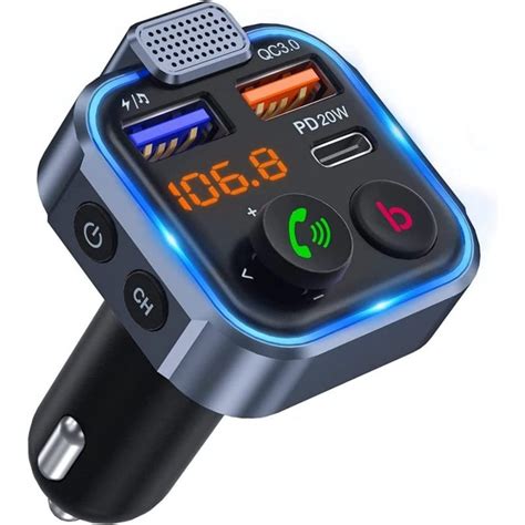 NK Transmisor FM Bluetooth Para Coche Negro PcComponentes