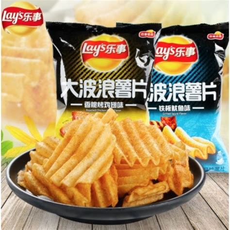 Jual [135gr] Lays Big Wave China Edition Grilled Squid Chicken