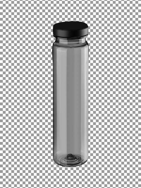 Bouteille D Eau En Plastique Transparent Avec Un Bouchon Noir Isol Sur