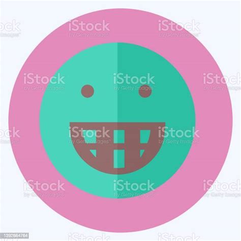 Icon Emoticon Big Grin Suitable For Emoticon Symbol Flat Style Simple