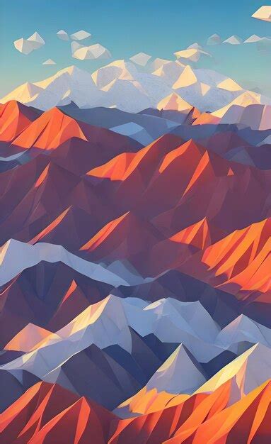 Premium Photo Low Poly Mountain Landscape