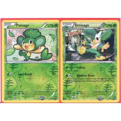 Amazon.com: Simisage and Pansage - Reverse Holo-Foil Pokemon Card ...