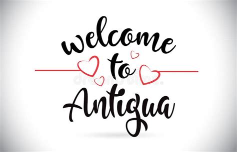 Antigua Welcome To Text Neon Lettering Typography Word For Logotype