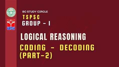 Group I Logical Reasoning Coding Decoding Part 2 29062022