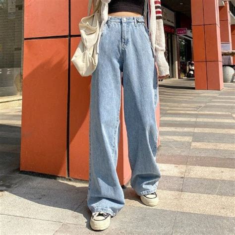 Baggy Jeans Y2k Pants High Waisted Denim Jeans Y2k Indie Etsy