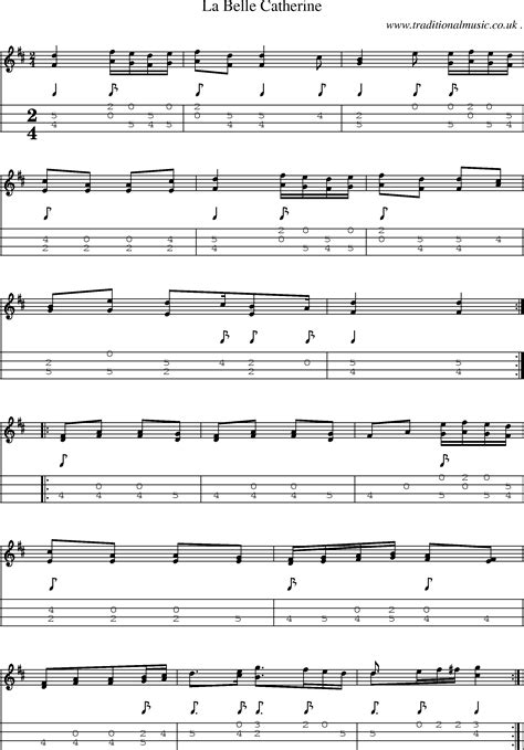 American Old Time Music Scores And Tabs For Mandolin La Belle Catherine