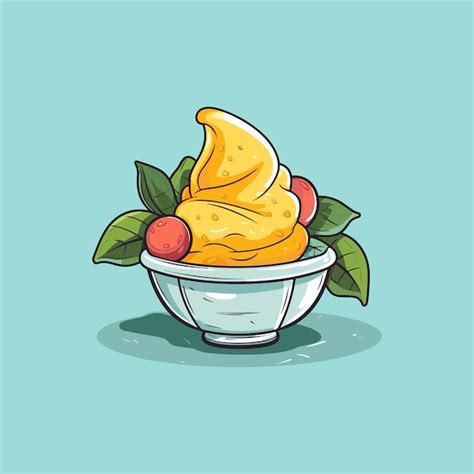 Premium Vector Mango Ice Cream Clip Art Illustration