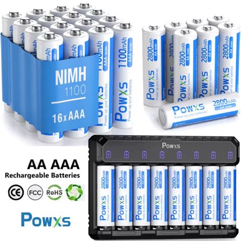 POWXS AKKU LADEGERÄT für AA AAA Akkus NiMH Batterieladegerät