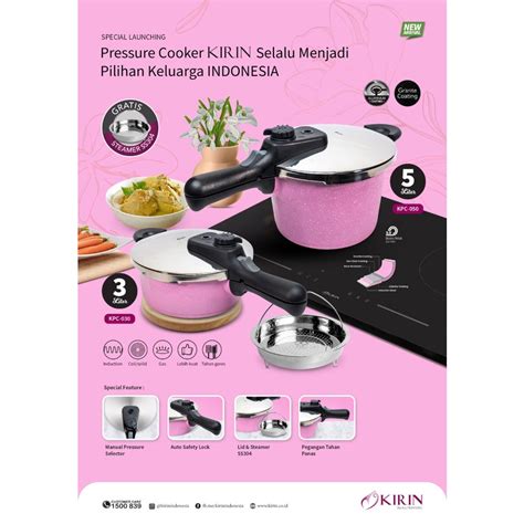 Jual Kirin Pressure Cooker KPC Pink Series Panci Presto Granite Panci