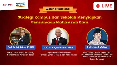 Webinar Nasional Strategi Kampus Dan Sekolah Menyiapkan Penerimaan