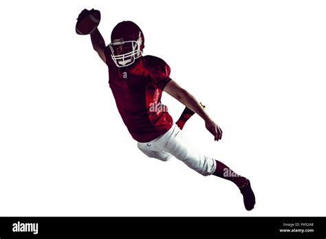 American football player scoring a touchdown Stock Photo - Alamy