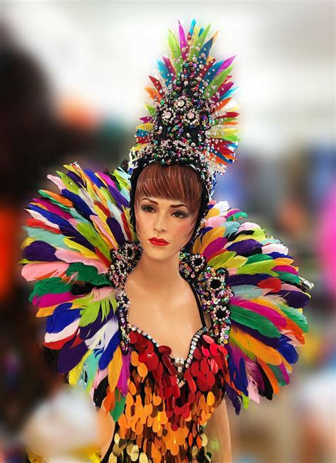 Da Neena B Multicolor Girl Crystal Gay Pride Parade Pageant Samba Dancer Headdress Backpiece