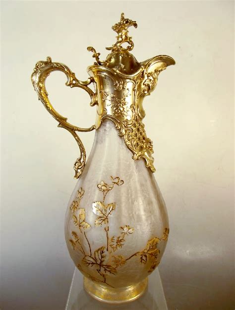 Acid Etched Cameo Glass Claret Jug German Silver Mount 518385 Uk