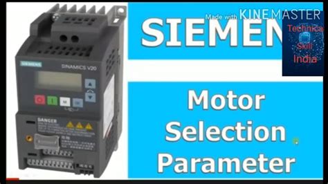 Siemens V20 VFD Basic Parameters YouTube