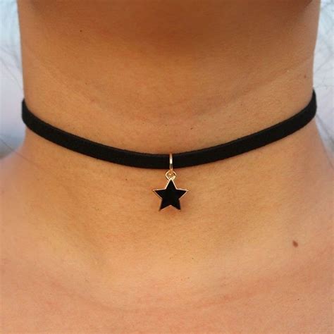 2x1 Velvet 90s Style Choker Star ⭐️ Necklace Black Choker Necklace