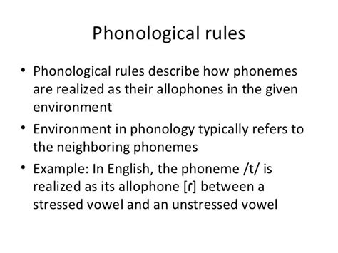 Ling101 Phonological Rules