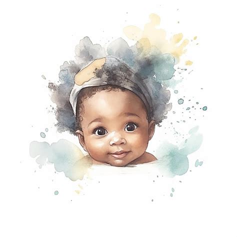 Premium Photo Adorable Baby On Watercolor Illustration