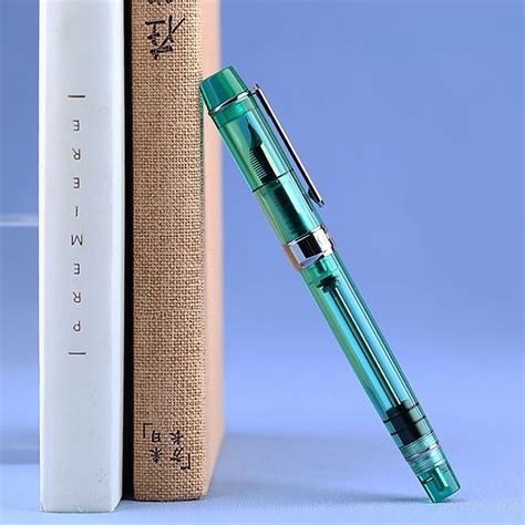 Penbbs 355 21 Fountain Pen Green Resin Ink Piston Absorption Pen Eff