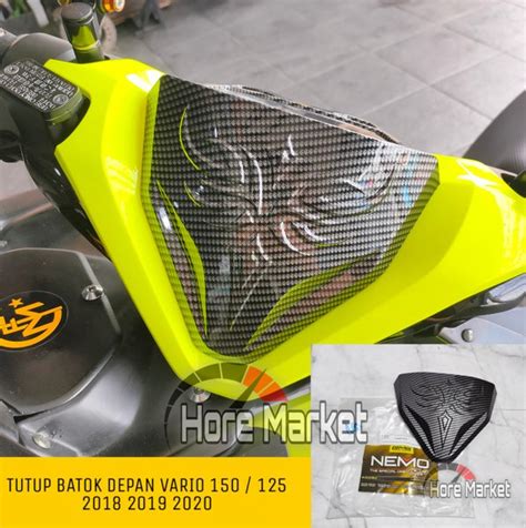 Jual COVER TUTUP BATOK DEPAN VARIO 125 150 CARBON NEMO VISOR WINDSHIELD