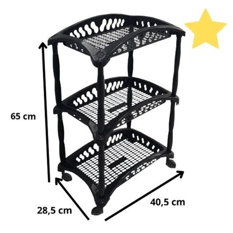 Fruteira Pl Stica De Ch O Multiuso Organizador Vertical Andares Preto
