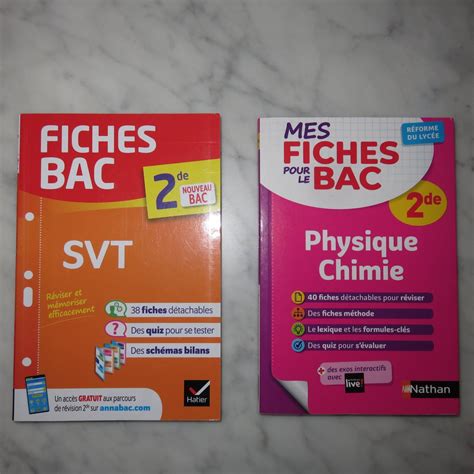 2 carnets "fiches Bac" pour 2nde - SVT & Physique Chimie on Gens de ...