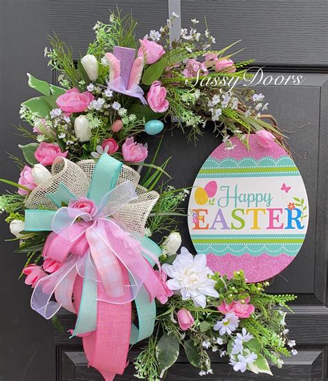 Spring Wreath Easter Egg Wreath Spring Wreath For Front Door